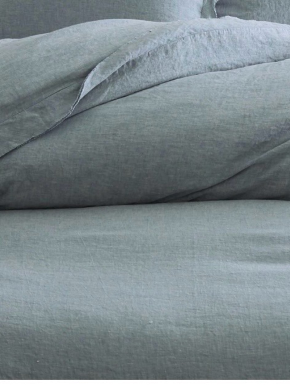 Pottery Barn Cotton Lycocell washed chambray blue double flange duvet cover